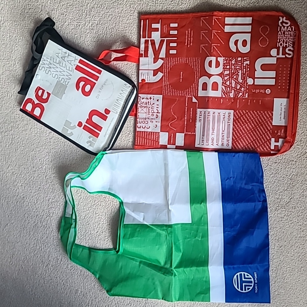 Tory Sport & Lululemon shopping bags